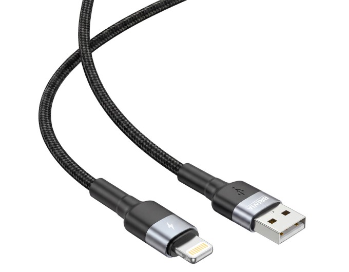 Кабель Brevia USB to Lightning 2,4А 1м, чорний box, ціна: 158 грн.