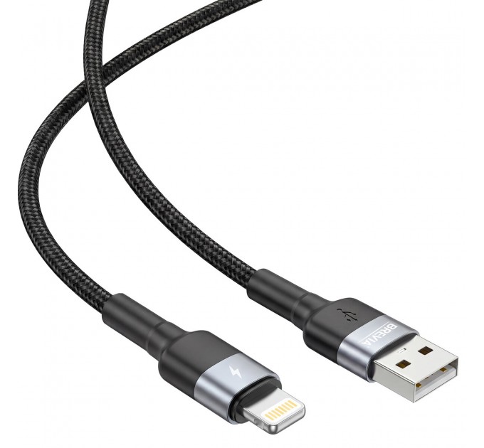 Кабель Brevia USB to Lightning 2,4А 1м, черный box, цена: 155 грн.