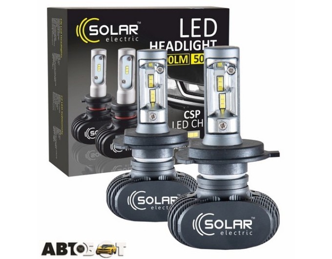 LED лампа SOLAR H4 6000K 4000Lm CSP 12/24V 8104 (2 шт.), ціна: 1 018 грн.