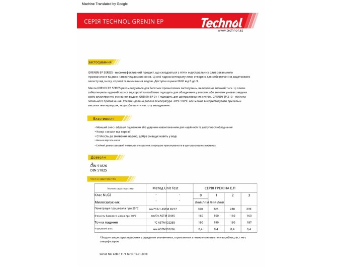 Змазка Technol Grenin EP 2 пластична літієва 16л, ціна: 5 141 грн.