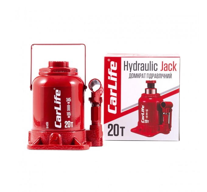 Домкрат гідравлічний пляшковий CarLife 20т 185-345мм, ціна: 1 791 грн.