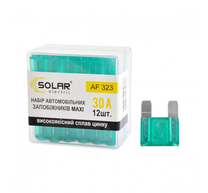 Набор предохранителей Solar "макси", цинковый сплав 30А, 12шт, цена: 215 грн.