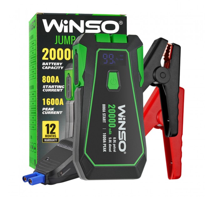 Пусковое устройство Winso Jump Starter 800/1600A 20000mAh со Smart-клеммами, цена: 4 152 грн.