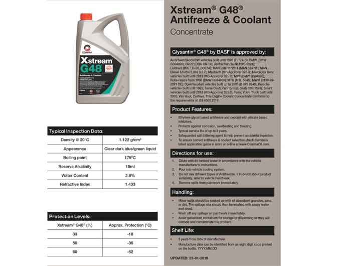 Антифриз Comma Xstream AF Conc G48 сине-зеленый концентрат 5л, цена: 2 129 грн.