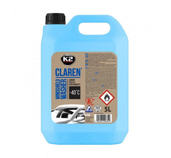 Омивач скла K2 Claren Windshield Washer -40°C зимовий Нейтральний концентрат 5л, ціна: 610 грн.