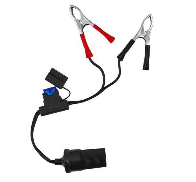 Перехідник Winso з гнізда прикурювача на затискачі АКБ із запобіжником 12/24V, довжина кабелю 30см, ціна: 68 грн.