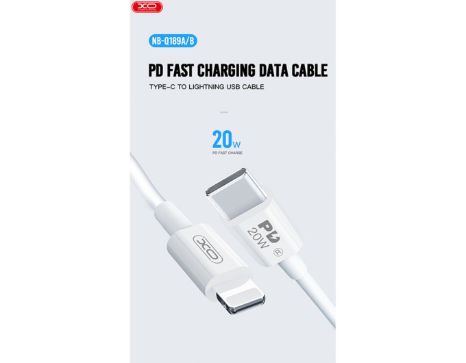 Кабель XO Type-C to Lightning 20W 1м білий, ціна: 119 грн.