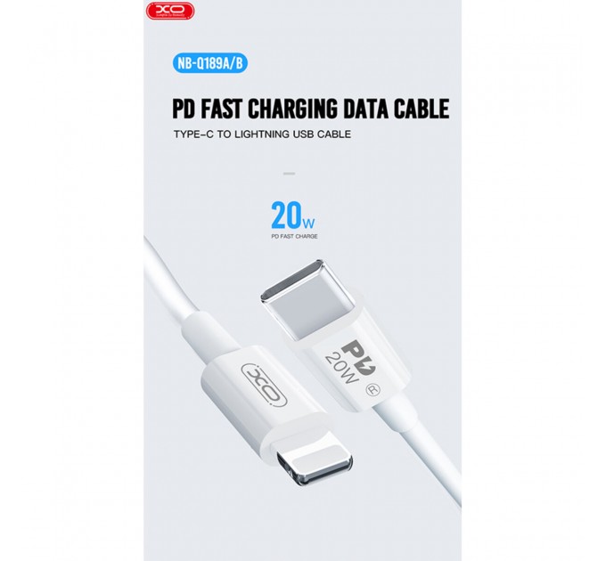 Кабель XO Type-C to Lightning 20W 1м белый, цена: 89 грн.