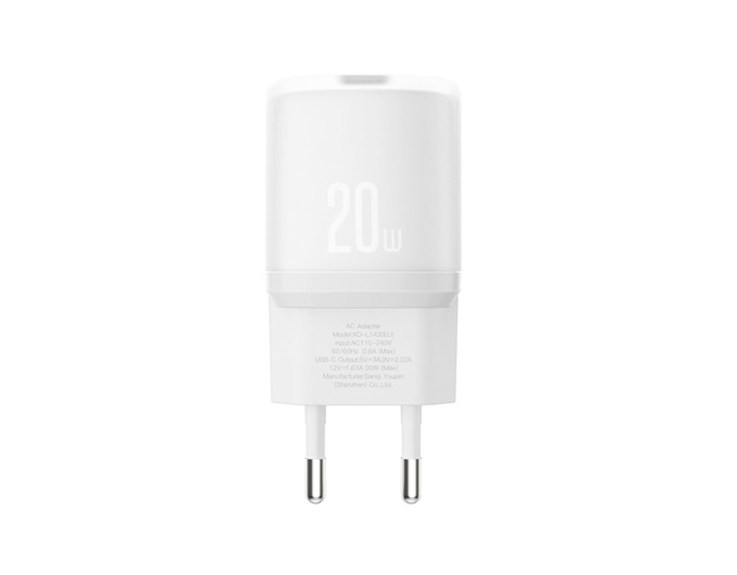 Сетевое зарядное устройство XO L143 PD20W Single USB-C + Type-C кабель белый, цена: 279 грн.