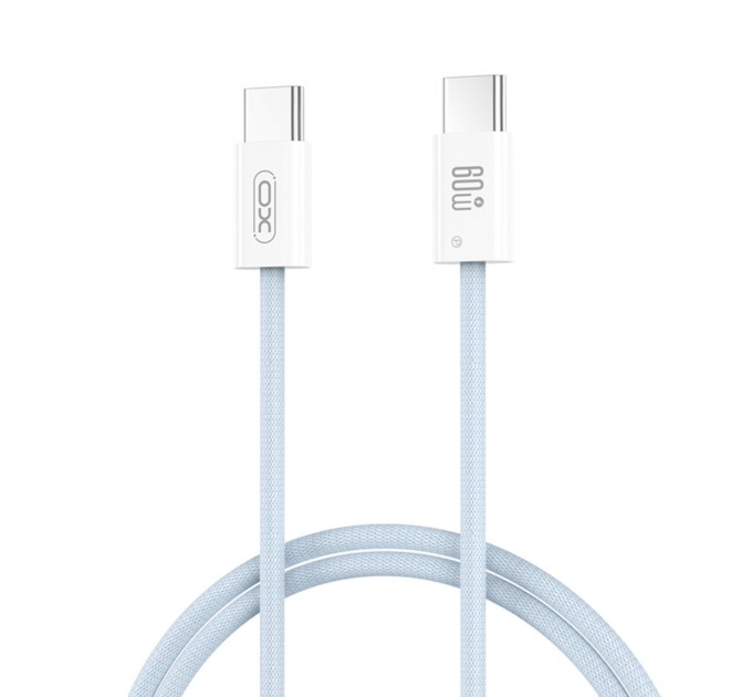 Кабель XO Woven Style Type-C to Type-C 60W 1м синий, цена: 79 грн.