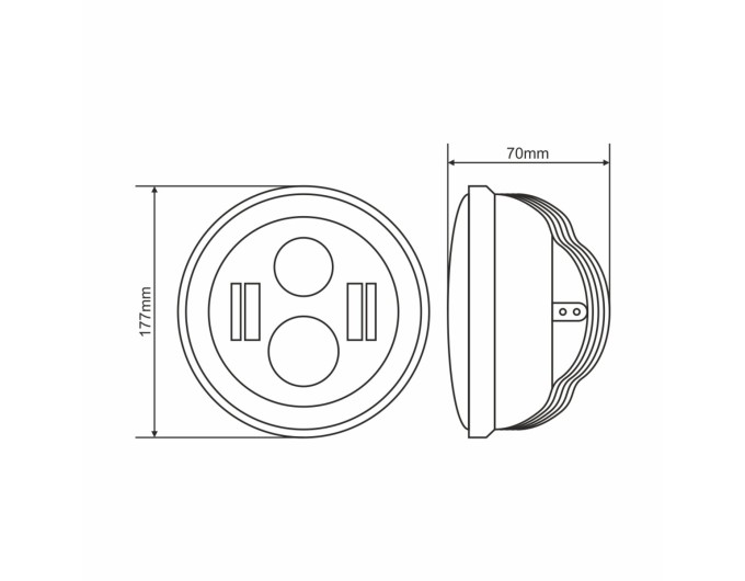 Фара светодиодная Brevia 60W (4x5W ETI+DRL), 4800Lm/2160Lm, 6000K, 177x70мм 1шт, цена: 1 221 грн.