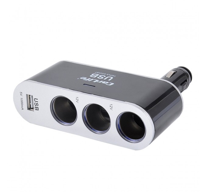 Розгалужувач прикурювача Carlife 3в1 + USB, ціна: 190 грн.