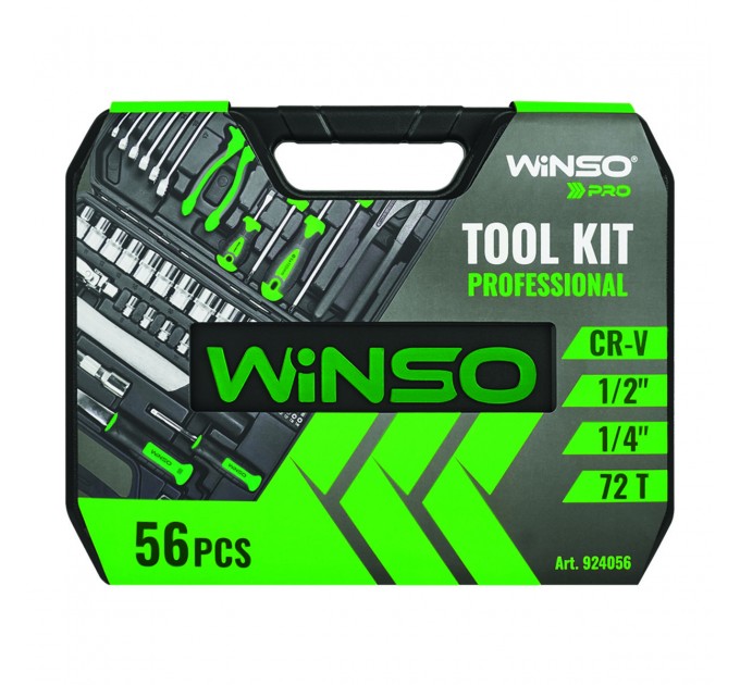 Професійний набір інструментів в кейсі Winso Pro 1/2", 1/4" 72Т, CR-V, 56од., ціна: 2 979 грн.