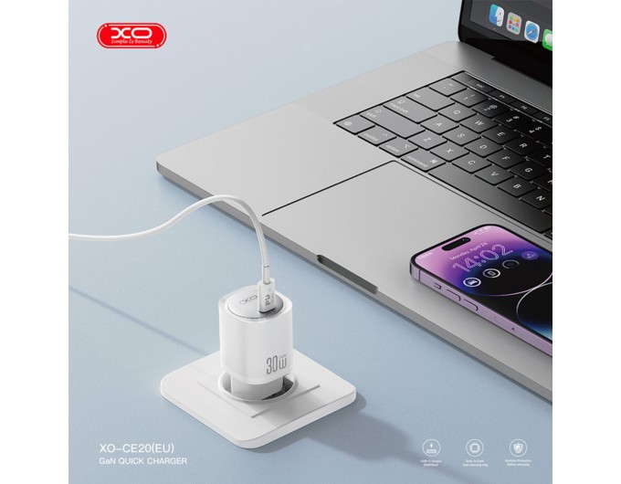 Сетевое зарядное устройство XO CE20 PD30W/PPS33W 1USB-C белый, цена: 389 грн.