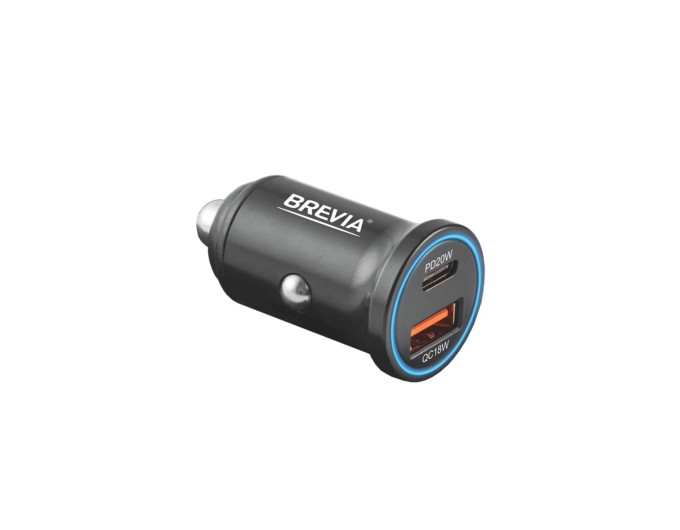 Автомобильное зарядное устройство Brevia ePower DualChargeLED 38W 1xUSB-C+1xUSB-A черный, цена: 468 грн.