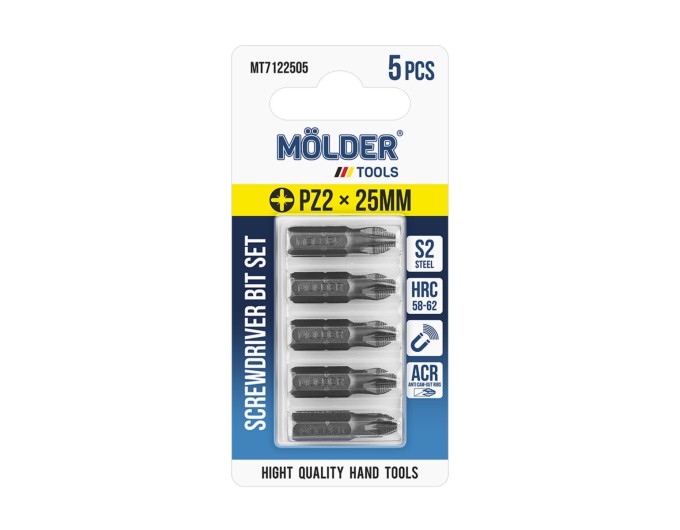 Набор бит Molder PZ2x25мм 5шт, цена: 61 грн.