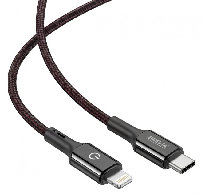 Кабель Brevia Type-C to Lightning 30W 1,2м, черный box, цена: 338 грн.