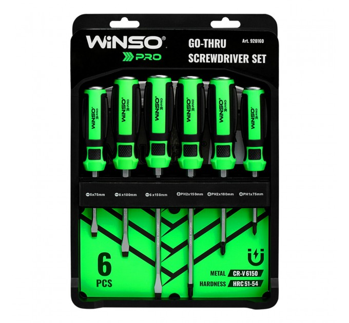 Набір викруток Winso Pro ударні (Go-Thru) з шестигранною опорою 6шт, ціна: 768 грн.