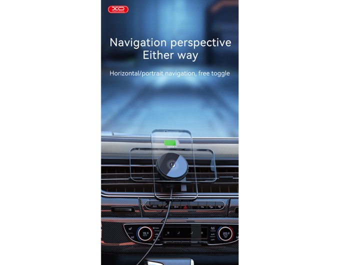 Тримач телефону автомобільний XO з бездротовою зарядкою CX015 15W Magnetic Car Air Outlet Wireless чорний, ціна: 649 грн.