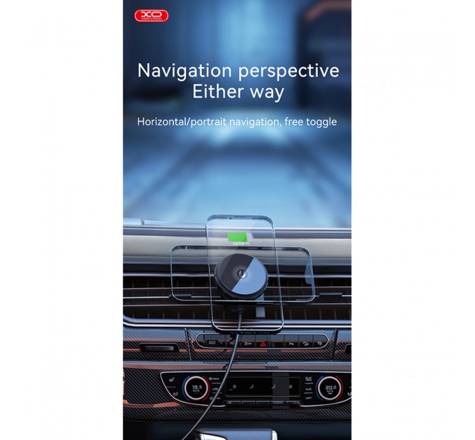 Держатель телефона автомобильный XO с беспроводной зарядкой CX015 15W Magnetic Car Air Outlet Wireless черный, цена: 590 грн.