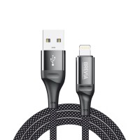Кабель Brevia USB to Lightning 2,4А 1м, черный ZIP