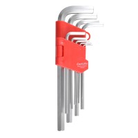 Набір ключів Carlife CR-V matt Г-подібних, 1.5-10мм, середні, 9шт