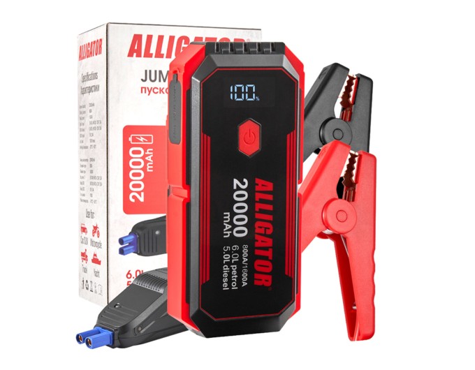 Пусковий пристрій Alligator Jump Starter 800A/1600A 20000mAh зі Smart-клемами, ціна: 4 319 грн.