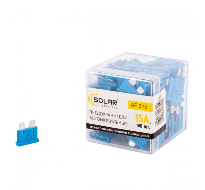 Набор предохранителей Solar "стандарт", цинковый сплав 15А, 100шт, цена: 170 грн.