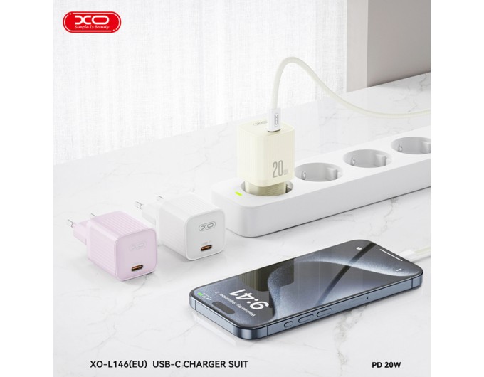 Сетевое зарядное устройство XO L146 PD20W Single USB-C бежевый, цена: 219 грн.