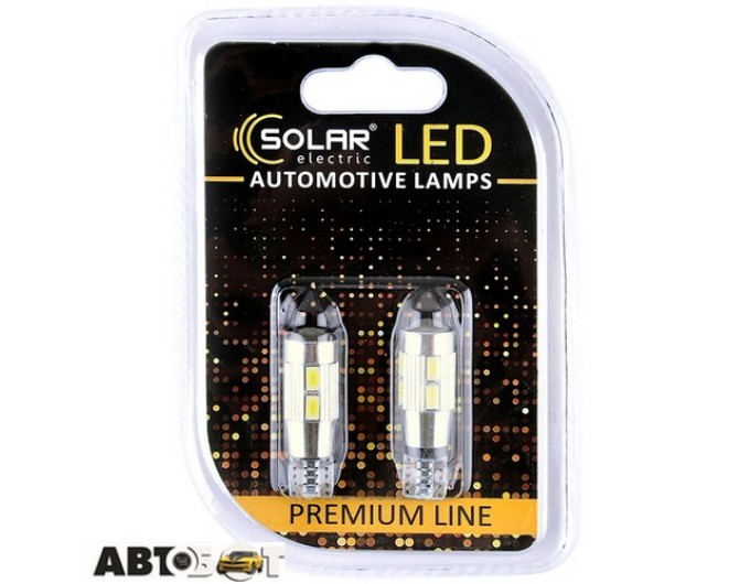 LED лампа SOLAR T10 W2.1x9.5d 12V 10SMD 5730 CANBUS white SL1348 (2 шт.), ціна: 188 грн.