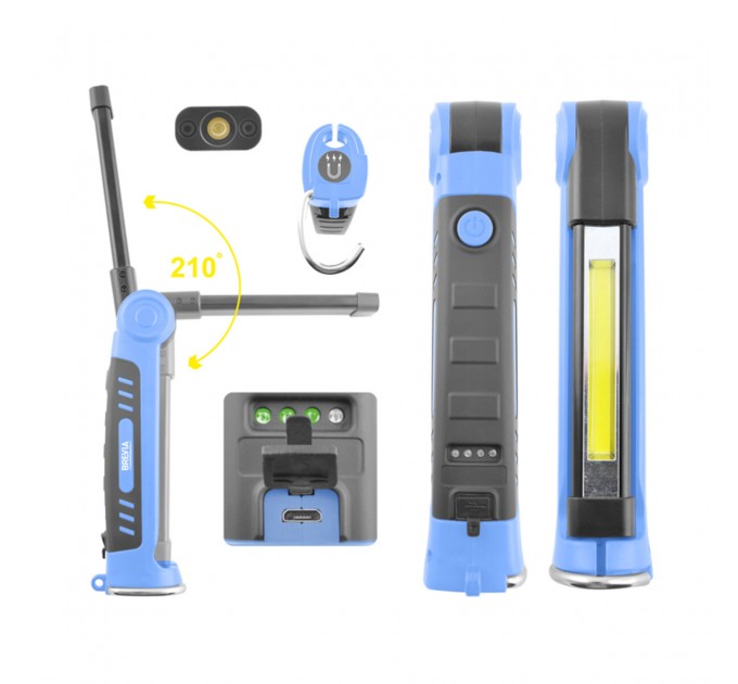 Фонарь инспекционный Brevia LED Ultra-slim 3W COB+1W LED 300lm, 2000mAh, microUSB, цена: 685 грн.