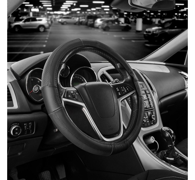 Чохол на кермо Carlife 39 - 41см, шкіра, чорний SW244L, ціна: 468 грн.