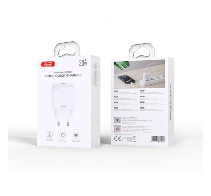 Сетевое зарядное устройство XO L141 USB-C 20W белый, цена: 129 грн.