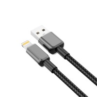 Кабель XO PVC Shiny Colorful USB to Lightning 1м черный