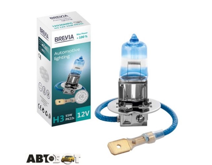 Галогенна лампа BREVIA Max Power +100% H3 12030MPC (1 шт.), ціна: 223 грн.