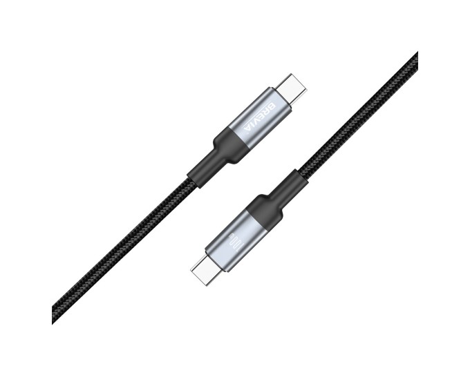 Кабель Brevia Type-C to Type-C 100W 1,2м, чорний box, ціна: 344 грн.