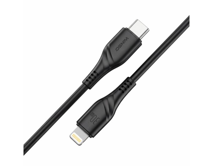 Кабель Winso Pro Type-C to Lightning 30W PVC 2м чорний, ціна: 158 грн.