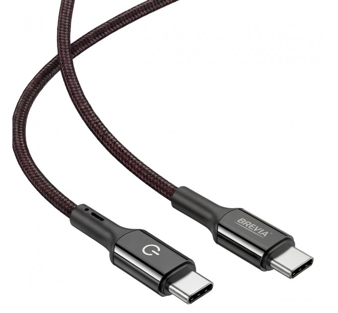 Кабель Brevia Type-C to Type-C 60W 1,2м, черный box, цена: 278 грн.