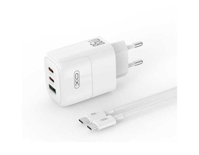 Сетевое зарядное устройство XO L139 1USB-A 45W+2USB-C 65W + Type-c кабель белый, цена: 829 грн.