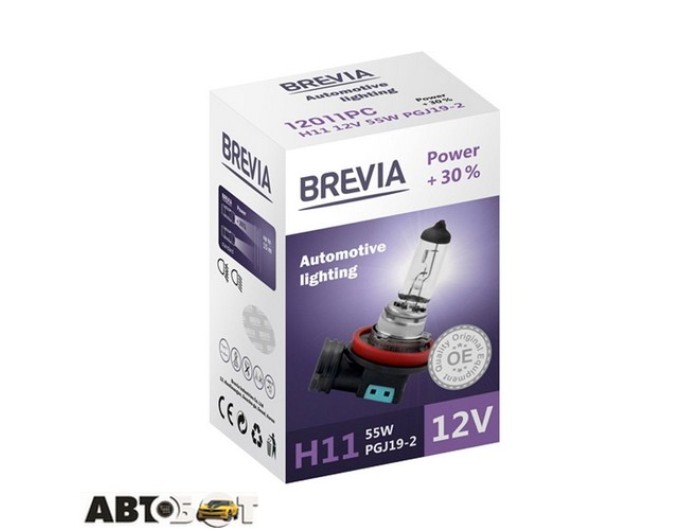 Галогенна лампа BREVIA Power +30% H11 12011PC (1 шт.), ціна: 447 грн.