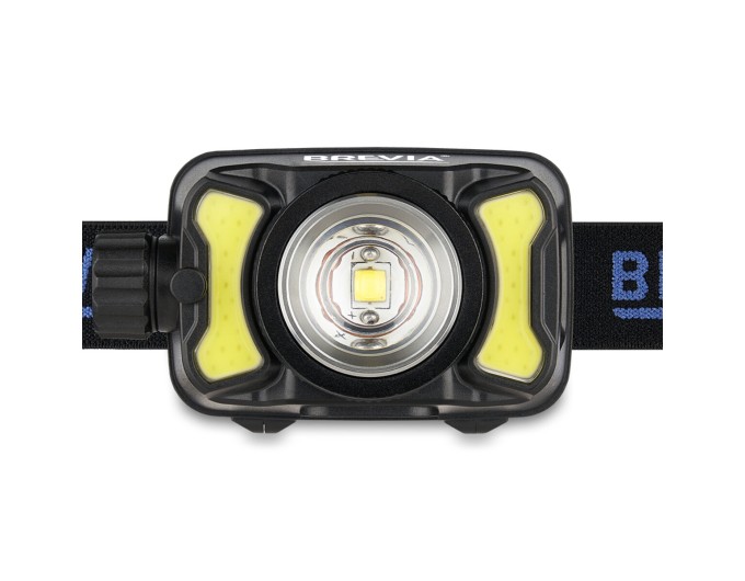 Фонарь налобный Brevia 600Lm, 3W CREE XPG+COB, 1200mAh/3xAAA, Zoom, с сенсором белый/красный, цена: 959 грн.