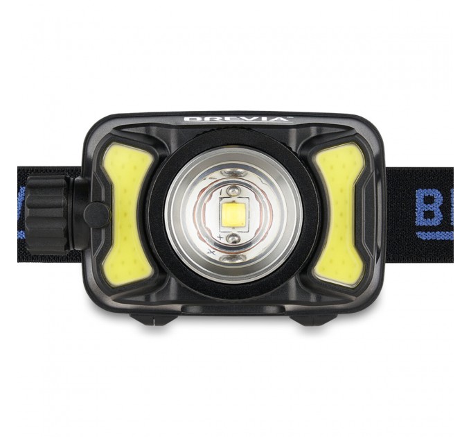 Фонарь налобный Brevia 600Lm, 3W CREE XPG+COB, 1200mAh/3xAAA, Zoom, с сенсором белый/красный, цена: 959 грн.