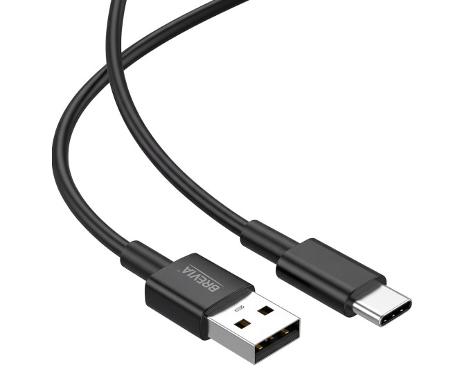 Кабель Brevia USB to Type-C 2,4А 1м, чорний box, ціна: 117 грн.
