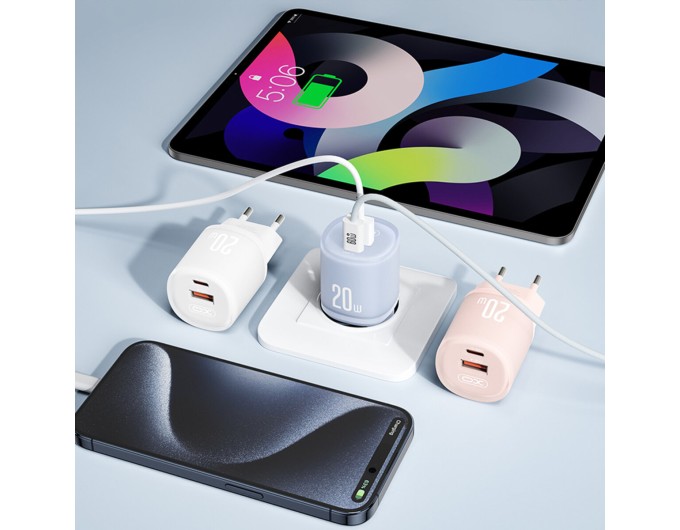 Сетевое зарядное устройство XO L144 PD20W 1USB-A+1USB-C белый, цена: 259 грн.