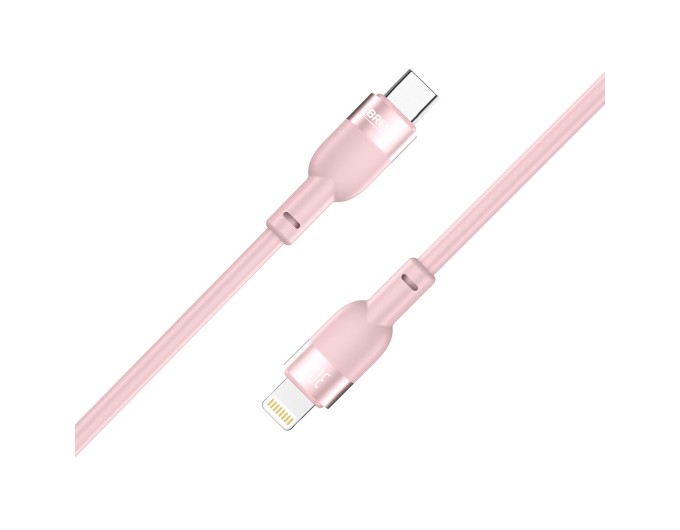 Кабель Brevia Type-C to Lightning 30W 1,2м, рожевий ZIP, ціна: 204 грн.