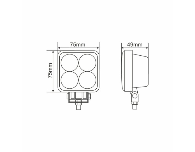 Фара светодиодная Brevia Epistar 4D Spot 10-30V, 12W (4x3W), 880Lm, 1шт, цена: 293 грн.