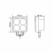 Фара светодиодная Brevia Epistar 4D Spot 10-30V, 12W (4x3W), 880Lm, 1шт, цена: 293 грн.
