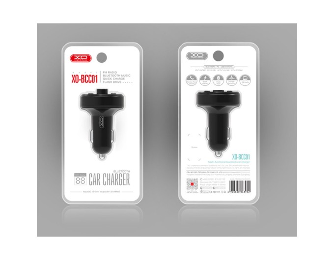 FM-трансмиттер XO BCC01 Bluetooth+FM+MP3 черный, цена: 399 грн.