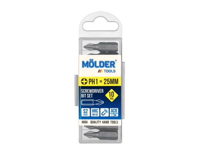 Набор бит Molder PH1x25мм 10шт, цена: 85 грн.