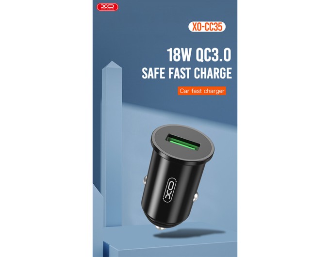 Автомобильное зарядное устройство XO TZ12 QC3.0 18W + Type-c кабель черный, цена: 189 грн.